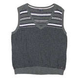 TOMMY HILFIGER Womens Grey Patterned Cotton Blend Sleeveless V-Neck Jumper XL