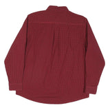 TOMMY HILFIGER Mens Red Cotton Blend Shirt L Classic Check Button-Down Collar