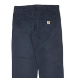CARHARTT Womens Cotton Blend Navy Regular Fit Straight Leg Trousers W36 L30