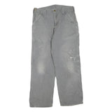 CARHARTT Mens Cotton Blend Grey Workwear Regular Straight Trousers W32 L28