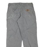 CARHARTT Mens Cotton Blend Grey Workwear Regular Straight Trousers W32 L28