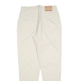 LEGENDS Womens Cotton Blend Cream Regular Fit Straight Leg Trousers W30 L30