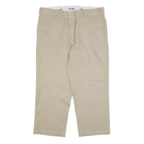DICKIES Mens Cotton Blend Beige Regular Fit Straight Leg Trousers W38 L25