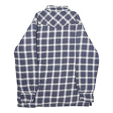 WRANGLER Mens Blue & White Plaid Button Jacket L Cotton Blend Casual Outerwear