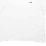 LEVI'S Womens White Graphic T-Shirt XL Short Sleeve Crew Neck Logo Patch