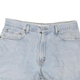 LEVI'S Womens Light Blue Denim Casual Shorts M W34 Frayed Hem Cotton Blend
