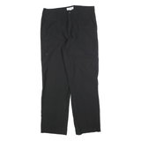 CALVIN KLEIN Mens Cotton Blend Black Regular Fit Straight Leg Trousers W32 L30