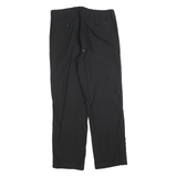 CALVIN KLEIN Mens Cotton Blend Black Regular Fit Straight Leg Trousers W32 L30