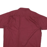 WRANGLER Mens Maroon Plain Short Sleeve Shirt XL Cotton Blend Casual