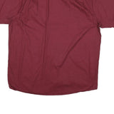 WRANGLER Mens Maroon Plain Short Sleeve Shirt XL Cotton Blend Casual