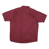 WRANGLER Mens Maroon Plain Short Sleeve Shirt XL Cotton Blend Casual
