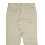 DICKIES Mens Classic Beige Polyester Blend Trousers W40 L30 Workwear Straight