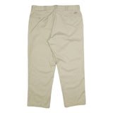 DICKIES Mens Classic Beige Polyester Blend Trousers W40 L30 Workwear Straight