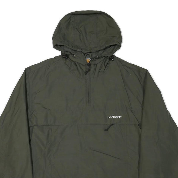 CARHARTT Mens Green L Polyester Blend Hooded Jacket Zip-Up Casual Outerwear