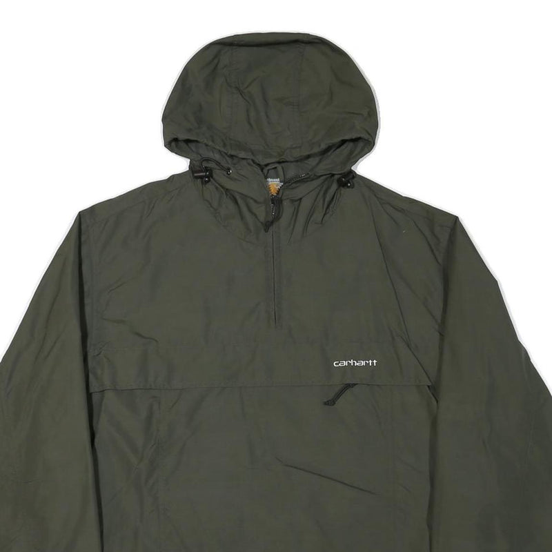 CARHARTT Mens Green L Polyester Blend Hooded Jacket Zip-Up Casual Outerwear