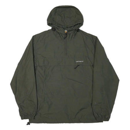 CARHARTT Mens Green L Polyester Blend Hooded Jacket Zip-Up Casual Outerwear