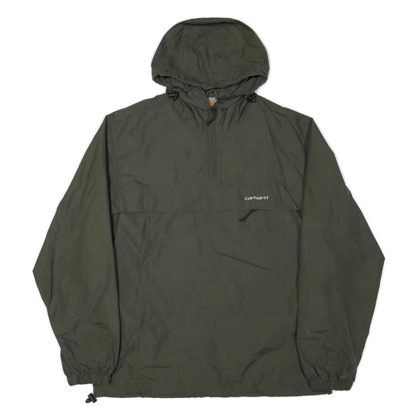 CARHARTT Mens Green L Polyester Blend Hooded Jacket Zip-Up Casual Outerwear