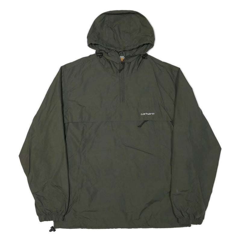 CARHARTT Mens Green L Polyester Blend Hooded Jacket Zip-Up Casual Outerwear