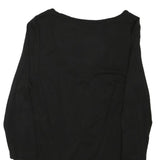 DESIGUAL Womens Black Floral Printed V-Neck Long Sleeve Top XS Stylish Cotton