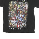 THE AVENGERS Mens Black Avengers Assemble Graphic T-Shirt L Short Sleeve Crew
