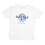 HARD ROCK CAFE Mens White Save The Planet Graphic T-Shirt L Short Sleeve Crew