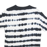 GUESS Mens Black & White Tie Dye T-Shirt S Short Sleeve Crew Neck Cotton Blend