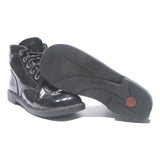 KICKERS Womens Black Leather Ankle Boots UK 8 Stylish Comfortable Lace-Up