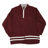 SPORTING Mens Maroon Collared L Quarter Zip Sweatshirt With White Stripes