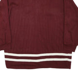 SPORTING Mens Maroon Collared L Quarter Zip Sweatshirt With White Stripes