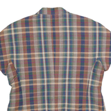 Womens Blue Beige Brown Green Plaid Cotton Blend Button Jacket M Checked Casual