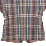 Womens Blue Beige Brown Green Plaid Cotton Blend Button Jacket M Checked Casual