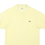 LACOSTE Mens Yellow Cotton Blend Short Sleeve Plain S Polo Shirt Classic Fit
