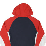 CHAMPION Mens Red & Navy Colourblock Pullover Hoodie M Sportswear Sweatshirt