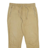 JOHN ADAMS Mens Cotton Beige Regular Drawstring Casual Trousers W34 L30 Relaxed