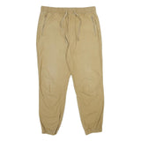 JOHN ADAMS Mens Cotton Beige Regular Drawstring Casual Trousers W34 L30 Relaxed