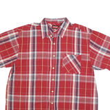 WRANGLER Mens Red Plaid Shirt XL Cotton Blend Casual Button Shirt Pocket