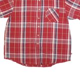 WRANGLER Mens Red Plaid Shirt XL Cotton Blend Casual Button Shirt Pocket