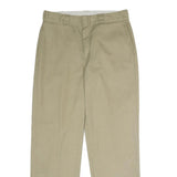 DICKIES Mens Regular Fit Beige Polyester Blend Trousers W34 L32 Workwear Zip