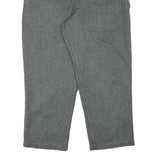 Mens Regular Fit Grey Cotton Blend Button Closure Trousers W40 L28 Workwear