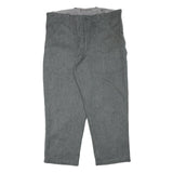 Mens Regular Fit Grey Cotton Blend Button Closure Trousers W40 L28 Workwear