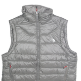 THE NORTH FACE Womens Grey Down Jacket XL Zip Sleeveless Lightweight Outdoor