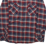 CALIFORNIA Mens Blue & Red Check Shirt L Cotton Casual Long Sleeve