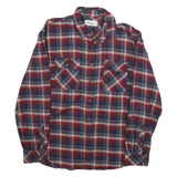 CALIFORNIA Mens Blue & Red Check Shirt L Cotton Casual Long Sleeve