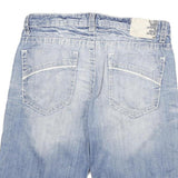 SMOG Womens Shorts Blue Denim Casual M W32 Cotton Blend Relaxed Fit