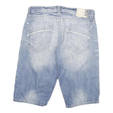 SMOG Womens Shorts Blue Denim Casual M W32 Cotton Blend Relaxed Fit