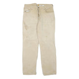 CARHARTT Mens Cotton Blend Beige Regular Fit Straight Leg Trousers W34 L32