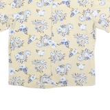 HIGH SIERRA Mens Beige & Blue Floral Pattern Cotton Blend Short Sleeve Shirt L