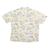 HIGH SIERRA Mens Beige & Blue Floral Pattern Cotton Blend Short Sleeve Shirt L
