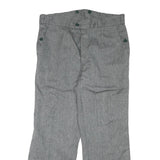 Mens Cotton Blend Grey Regular Fit Button Closure Trousers W34 L29 Casual