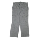 Mens Cotton Blend Grey Regular Fit Button Closure Trousers W34 L29 Casual